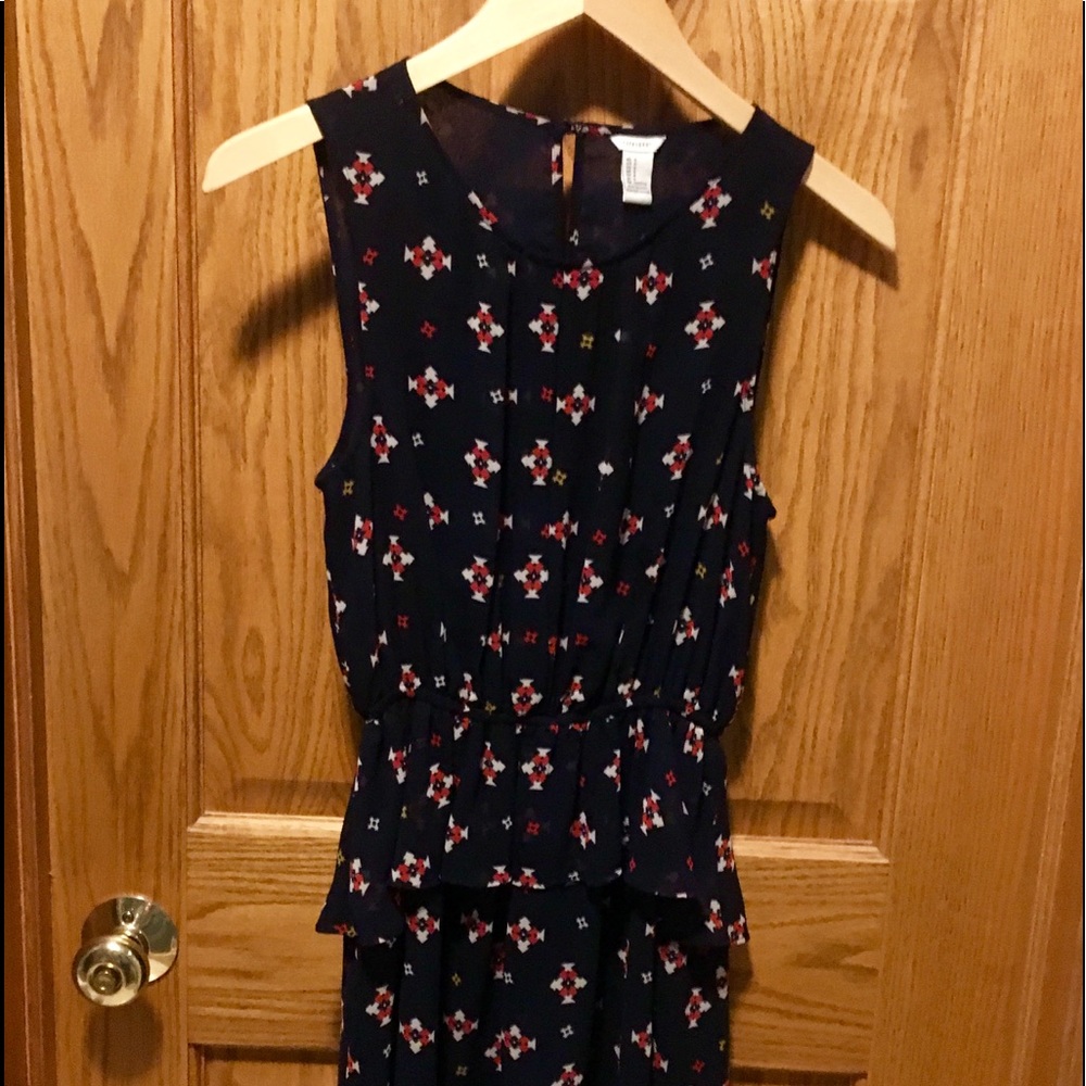 Forever 21 sleeveless navy print dress. Small